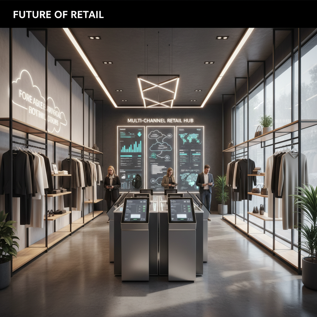 Fashion retail store with modern interior design and shopping areas